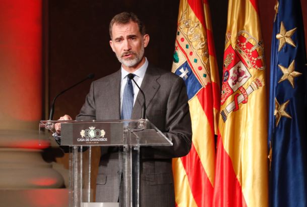 Su Majestad el Rey durante su intervención en el acto conmemorativo del 800 aniversario de la Fundación de “Casa de Ganaderos”